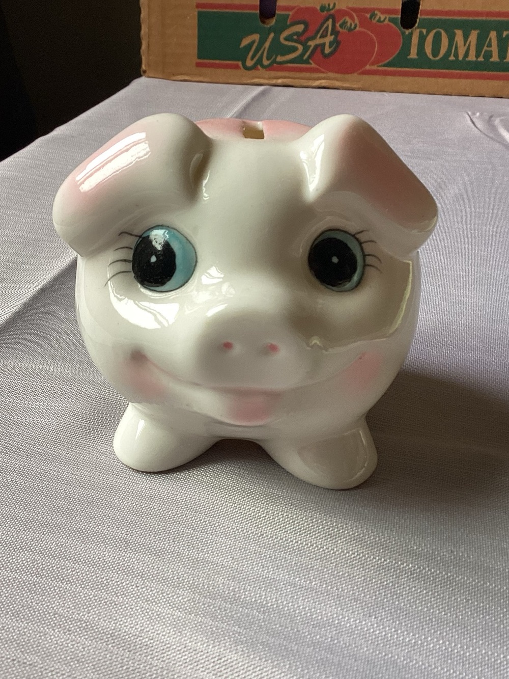 K’s Collection Ceramic Pastel Piggy Bank Kitsch